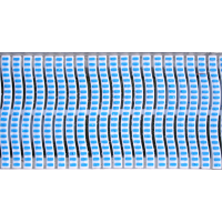 Решітка переливу 500мм TWIN ONDA 200/25 біла/блакитна